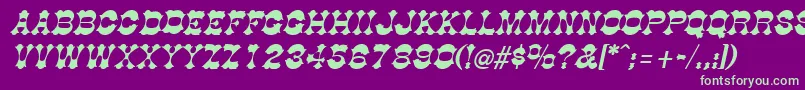 フォントDogwoodItalic – 紫の背景に緑のフォント