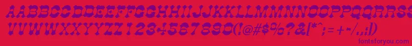 Fonte DogwoodItalic – fontes roxas em um fundo vermelho