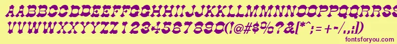 フォントDogwoodItalic – 紫色のフォント、黄色の背景