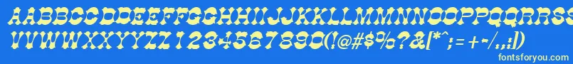 フォントDogwoodItalic – 黄色の文字、青い背景
