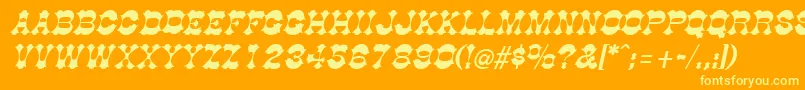 Fonte DogwoodItalic – fontes amarelas em um fundo laranja