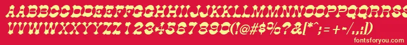 フォントDogwoodItalic – 黄色の文字、赤い背景