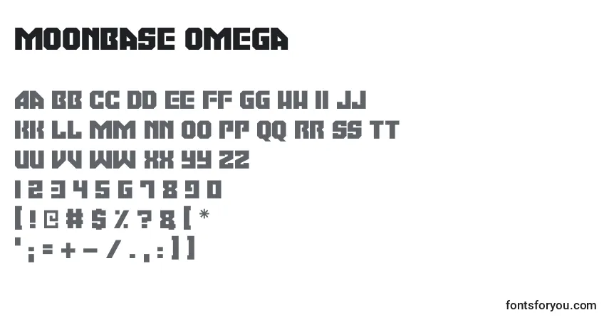 Schriftart Moonbase Omega – Alphabet, Zahlen, spezielle Symbole