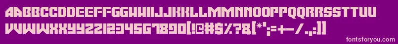 Moonbase Omega-fontti – vaaleanpunaiset fontit violetilla taustalla
