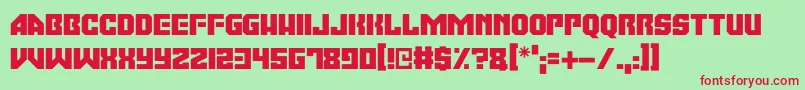 Moonbase Omega Font – Red Fonts on Green Background