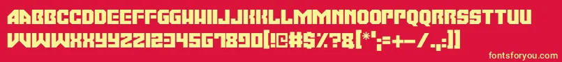 Moonbase Omega Font – Yellow Fonts on Red Background