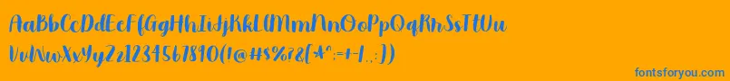 Moonbright Demo Font – Blue Fonts on Orange Background