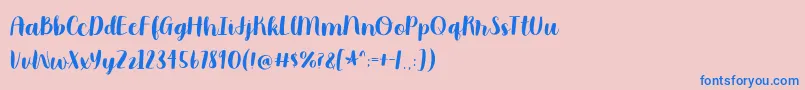 Moonbright Demo Font – Blue Fonts on Pink Background