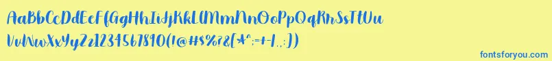 Moonbright Demo Font – Blue Fonts on Yellow Background