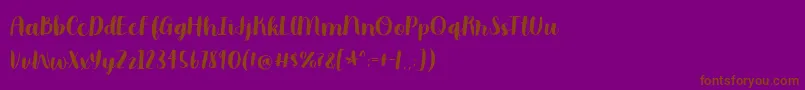 Fonte Moonbright Demo – fontes marrons em um fundo roxo