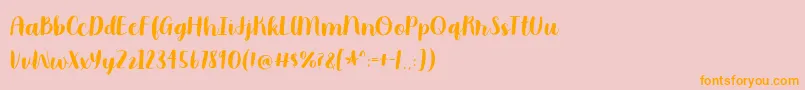 Moonbright Demo Font – Orange Fonts on Pink Background