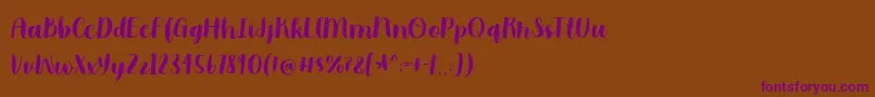 フォントMoonbright Demo – 紫色のフォント、茶色の背景