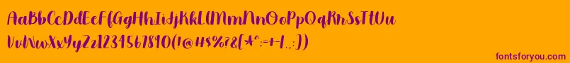 Moonbright Demo Font – Purple Fonts on Orange Background