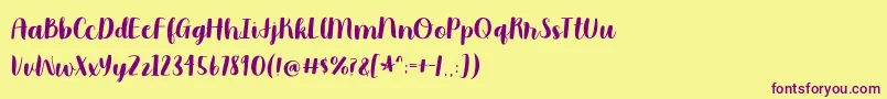 Moonbright Demo Font – Purple Fonts on Yellow Background