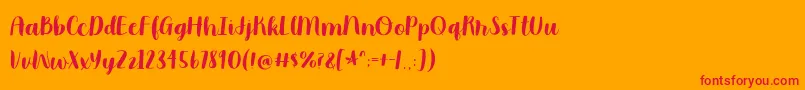 Moonbright Demo Font – Red Fonts on Orange Background