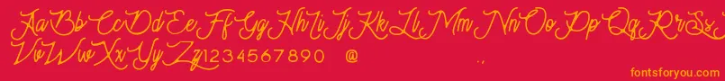 Moonchrome Font – Orange Fonts on Red Background