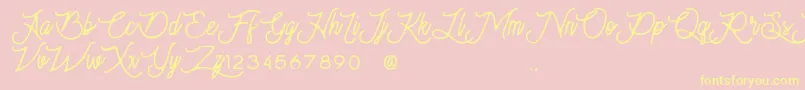 Moonchrome Font – Yellow Fonts on Pink Background