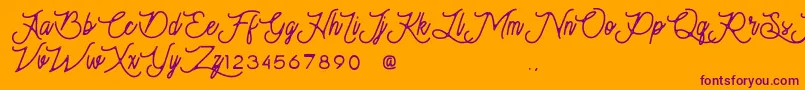 Moonchrome-Schriftart – Violette Schriften auf orangefarbenem Hintergrund
