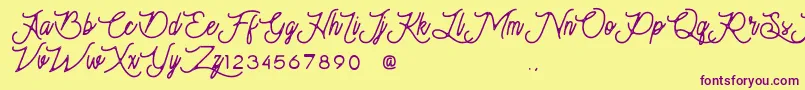 Moonchrome Font – Purple Fonts on Yellow Background