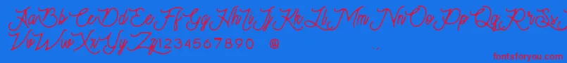Czcionka Moonchrome – czerwone czcionki na niebieskim tle