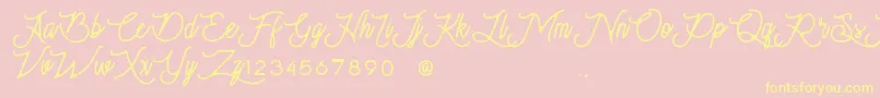 Moonchrome-Schriftart – Gelbe Schriften auf rosa Hintergrund