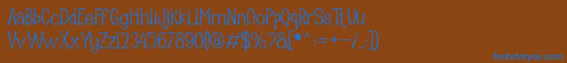 Mooncrato Font – Blue Fonts on Brown Background