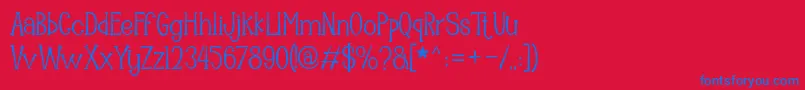 Mooncrato Font – Blue Fonts on Red Background