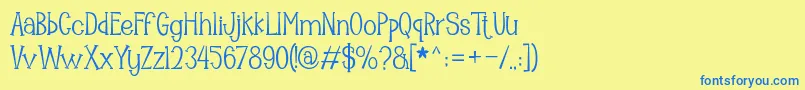 Mooncrato Font – Blue Fonts on Yellow Background