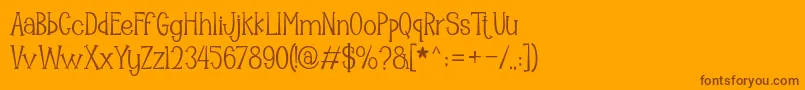 Mooncrato Font – Brown Fonts on Orange Background