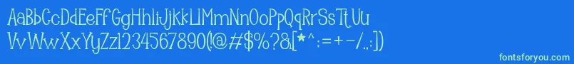 Mooncrato Font – Green Fonts on Blue Background