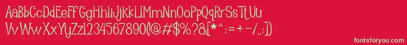 Mooncrato Font – Green Fonts on Red Background