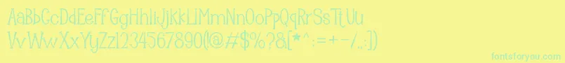 Czcionka Mooncrato – zielone czcionki na żółtym tle
