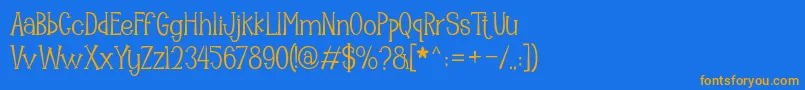 Mooncrato Font – Orange Fonts on Blue Background