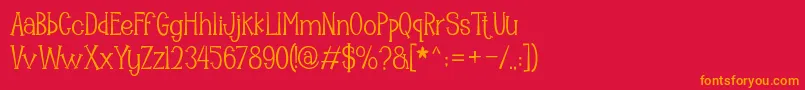 Mooncrato Font – Orange Fonts on Red Background