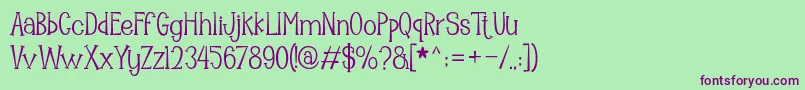 Mooncrato Font – Purple Fonts on Green Background