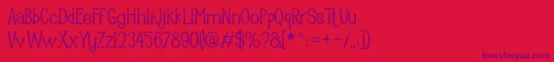 Mooncrato Font – Purple Fonts on Red Background