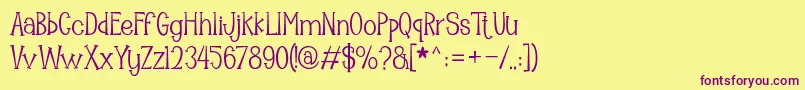 Mooncrato Font – Purple Fonts on Yellow Background