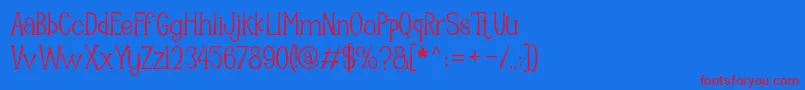 Mooncrato Font – Red Fonts on Blue Background