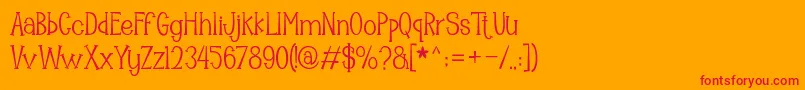 Mooncrato Font – Red Fonts on Orange Background