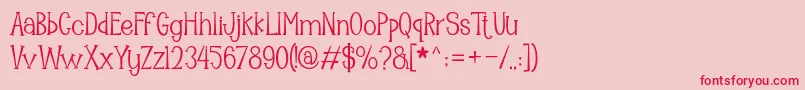 Mooncrato Font – Red Fonts on Pink Background