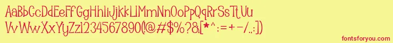 Mooncrato Font – Red Fonts on Yellow Background