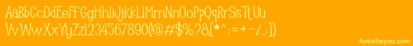 Mooncrato-Schriftart – Gelbe Schriften auf orangefarbenem Hintergrund