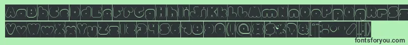 MOONLIGHT Hollow Inverse-fontti – mustat fontit vihreällä taustalla