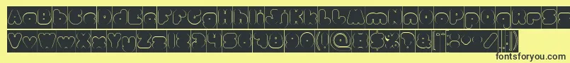 MOONLIGHT Hollow Inverse Font – Black Fonts on Yellow Background