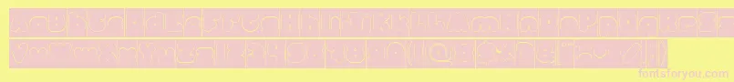 Fonte MOONLIGHT Hollow Inverse – fontes rosa em um fundo amarelo