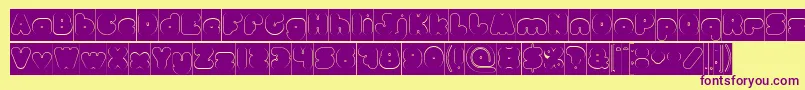 MOONLIGHT Hollow Inverse Font – Purple Fonts on Yellow Background