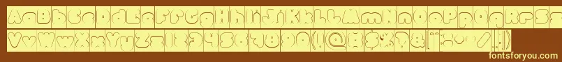 MOONLIGHT Hollow Inverse-fontti – keltaiset fontit ruskealla taustalla