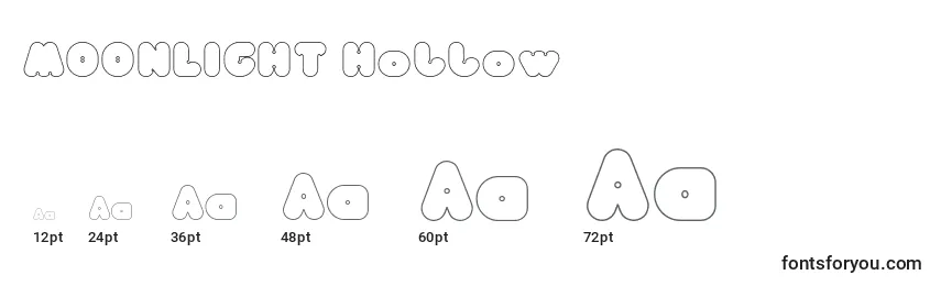 MOONLIGHT Hollow Font Sizes