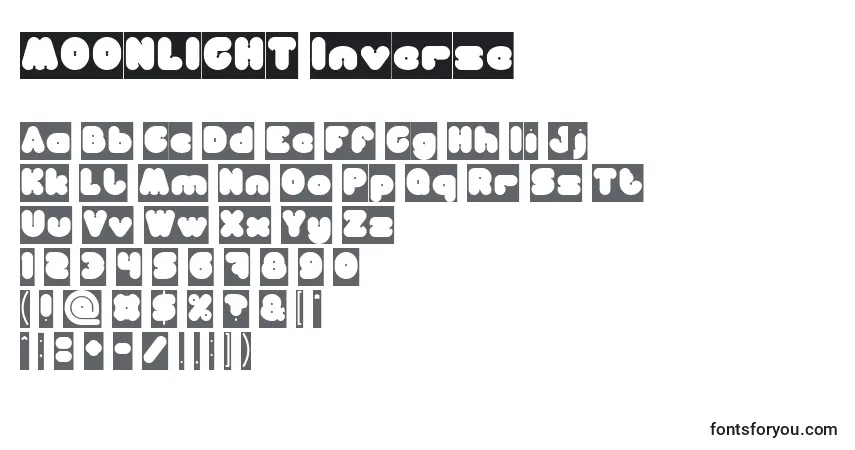 Czcionka MOONLIGHT Inverse – alfabet, cyfry, specjalne znaki
