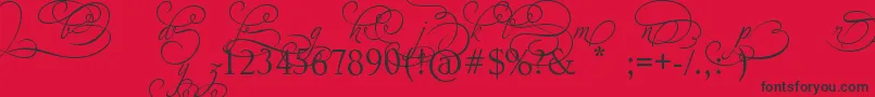 AdiosScriptAltIvAndOrns Font – Black Fonts on Red Background